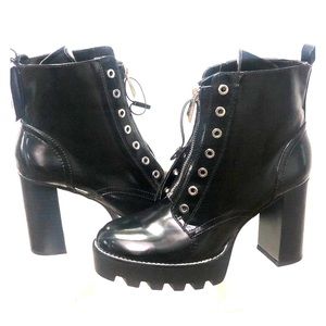 Zara black combat boots size 9